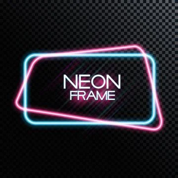 Abstract Neon Frame Template on Dark Background Vector Illustration Stock Illustration