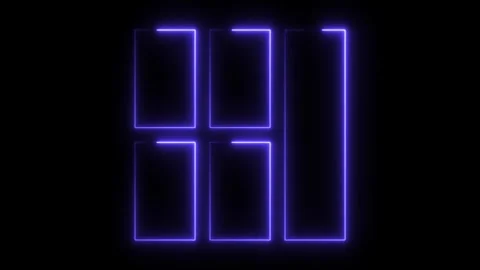 Abstract neon frames background animation glowing rectangular shapes with s.. Stock Footage 308713113