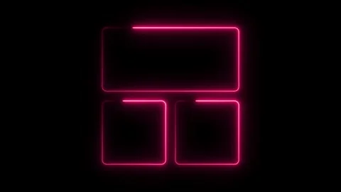 Abstract neon frames for content presentation,pink glow on black background Stock Footage 308713006