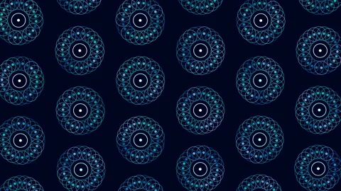 Abstract neon futuristic flowers pattern Stock Footage 202048276