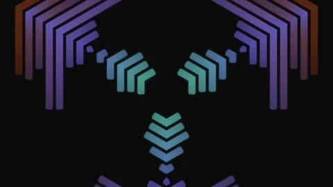 Abstract Neon Geometric Arrow Pattern with Blue Purple Light. Stock Footage 328695296