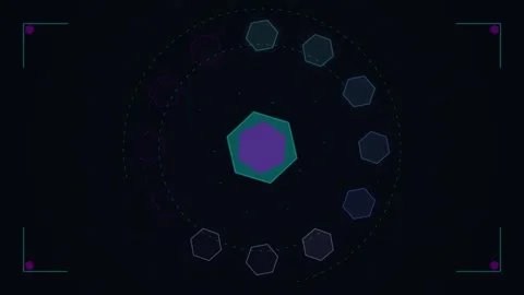Abstract Neon Geometric Background Loop - Sci-Fi Tech Visualizer Stock Footage 346005224