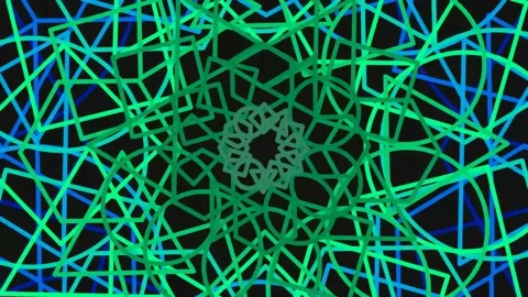 Abstract neon geometric digital background lines pattern loop Stock Footage 342158223
