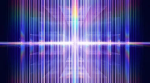 Abstract neon geometric grid with prism light Stock Footage 331459083