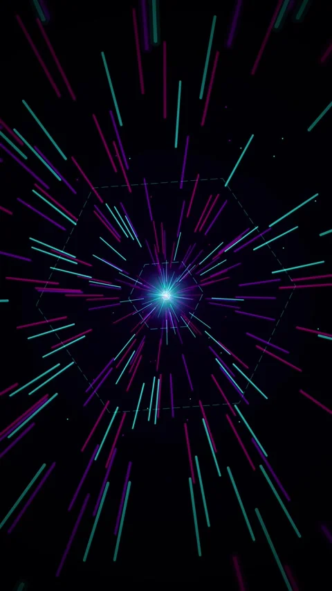 Abstract Neon Geometric Light Lines Design Background for Futuristic Techno.. 库存影片 344940134