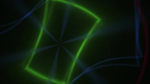 Abstract Neon Geometric Light Patterns Pulsing in Dark Space. Stock Footage 341800897
