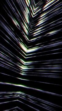 Abstract neon geometric lines background with glitch effect Illustrazione stock