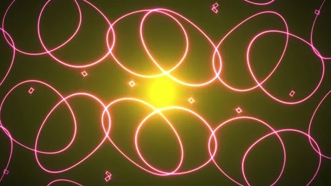 Abstract Neon Geometric Motion Background with Glowing Light Effects. Stock Footage 340522935