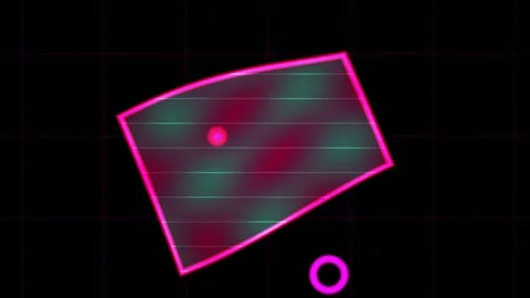 Abstract Neon Geometric Motion Graphics with Pulsing Circles and Distorted .. Stock Footage 341800890