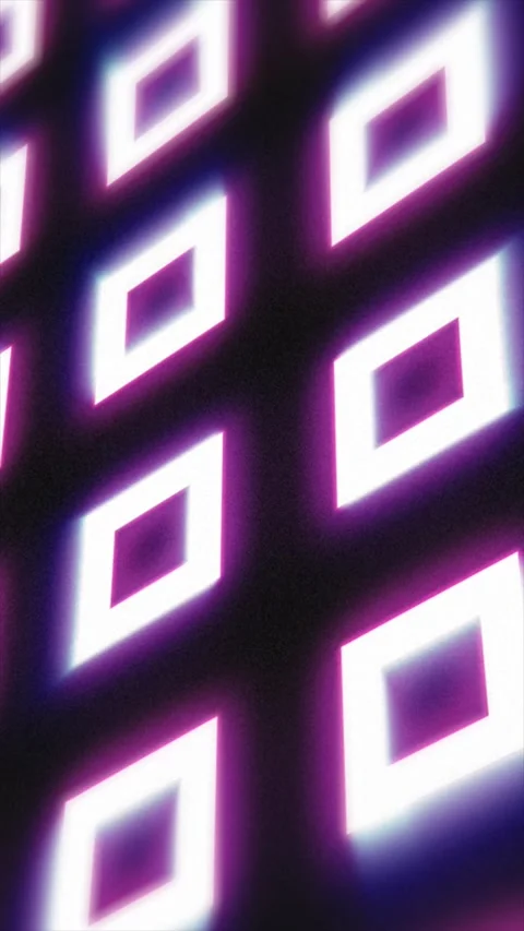Abstract neon geometric pattern with glowing white diamond shapes on a dark.. Stock Footage 333531658