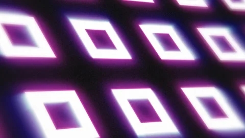 Abstract neon geometric pattern with glowing white diamond shapes Stock Footage 334688363