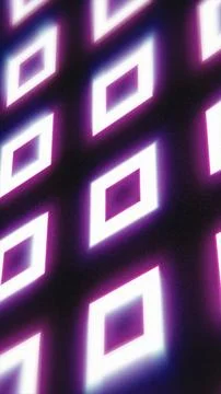 Abstract neon geometric pattern with glowing white diamond shapes on a dark.. Stock Illustration