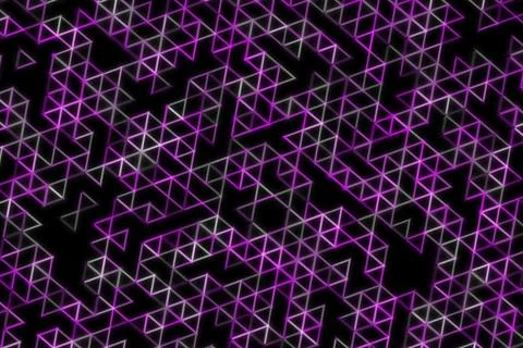 Abstract neon geometric pattern with purple and black background Stock Illustration