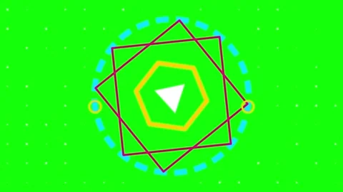 Abstract neon geometric shape animation with rotating triangle hexagon and 스톡 동영상 338410186
