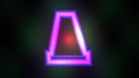Abstract Neon Geometric Shape with Glowing Effect. Stock Footage 334497008