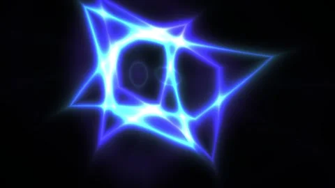 Abstract Neon Geometric Shape Pulsating Energy Light Effect. Stock Footage 333917752