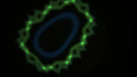 Abstract Neon Geometric Shape Pulsing and Morphing Animation. Stock Footage 340522872