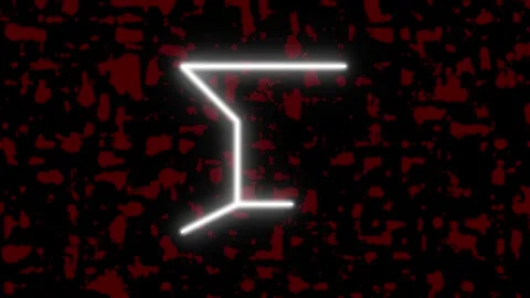 Abstract Neon Geometric Shapes Evolving with Digital Glitch Effect on Dark .. Stock Footage 342428772