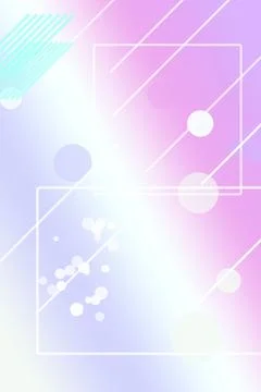 Abstract neon geometric shapes float over a pink and purple gradient, with .. Illustrazione stock