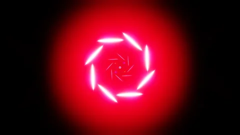 Abstract Neon Geometry With Rotating Light Effects And Animations Stock Footage 327443874