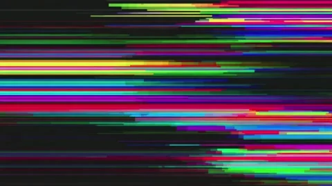 Abstract neon glitch background with horizontal light streaks, digital stop.. Stock Footage 342045029