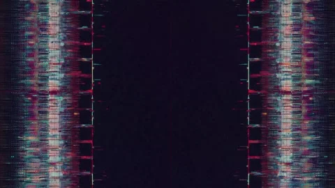 Abstract neon glitch frame border with copy space, digital stop motion anim.. Stock-Footage 342043549