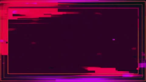 Abstract neon glitch frame border with copy space text overlay, digital sto.. Stockbeeldmateriaal 342046478