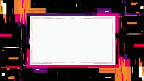 Abstract neon glitch frame border with copy space for text overlay, stop mo.. Stock-Footage 342046482