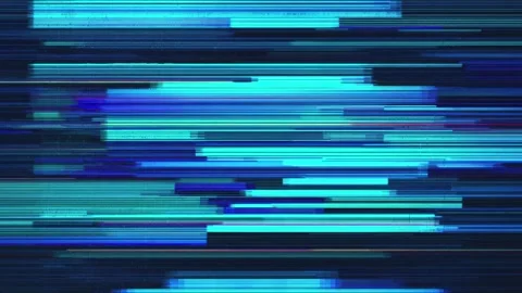 Abstract neon glitch lines on dark digital backdrop background seamless loop Stockbeeldmateriaal 341429334