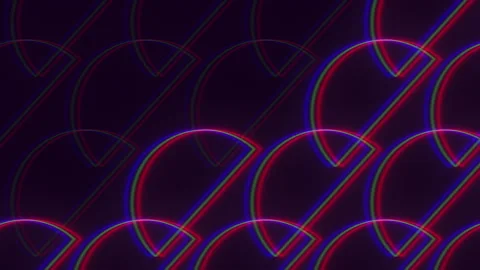 Abstract neon glitch pattern background with repeating curved lines Stock Footage 330089382