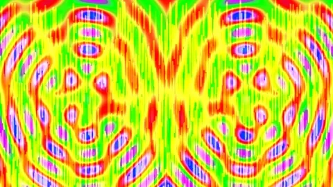 Abstract Neon Glitch Skull Pattern Psychedelic Motion Background Stock Footage 332564157