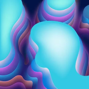 Abstract neon glow 3d layer background, backlight. Colorful led backlighting Illustrazione stock