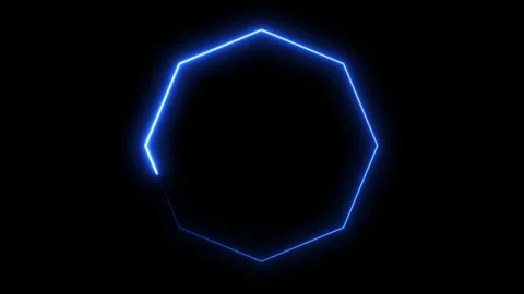Abstract neon glow frame polygon shape loop. Vidéo 332089319