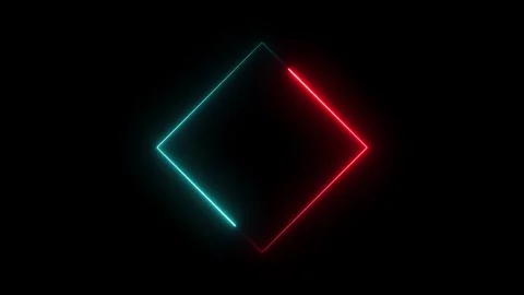 Abstract neon glow lines light square loop. Stockbeeldmateriaal 331897163