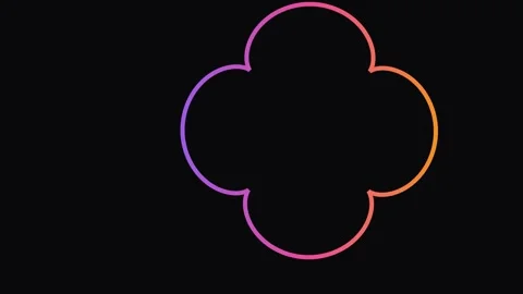 Abstract neon glow pink cloud line art on black seamless background Stock Footage 343632746