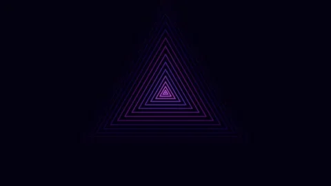 Abstract neon glow triangle pattern on black background for futuristic tech.. Stock Footage 336836923