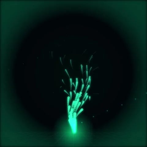 Abstract neon glow wave animation on deep emerald green background Stock Footage 345689985