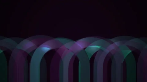 Abstract neon glowing arches with vibrant cyan purple gradient lights movin.. Stock Footage 346346756
