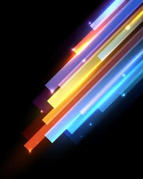 Abstract neon glowing background with dynamic diagonal lines tech energy li.. Stockillustratie