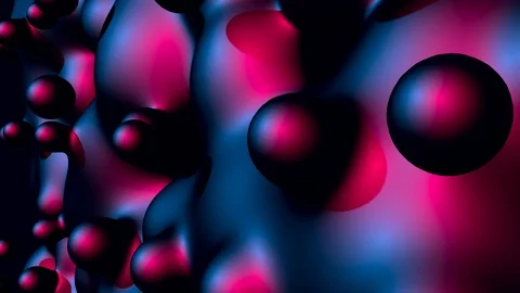 Abstract neon glowing balls or drops boiling in liquid balls in motion with 8 Stock Footage 110862110