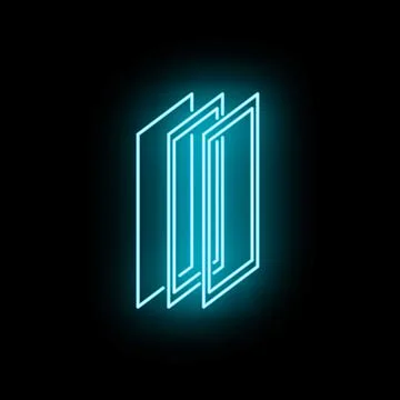 Abstract neon glowing blue rectangle layers Stock Illustration