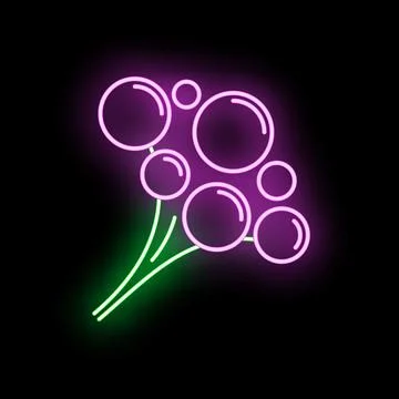 Abstract neon glowing bubbles forming bouquet shape Stock Illustration