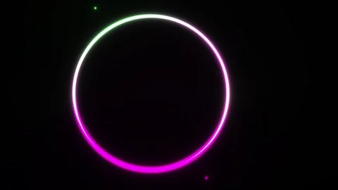 Abstract Neon Glowing Circle Ring Animation with Dynamic Color Transitions. 動画素材 341800936