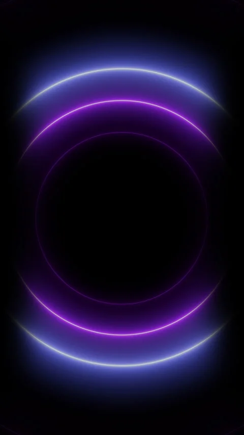 Abstract Neon Glowing Concentric Circles Looping Tunnel Background. Stock Footage 318565701