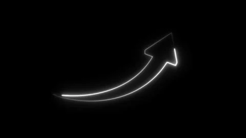 Abstract neon glowing direction arrow sign icon animation. Video stock 337012735