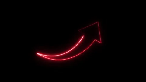 Abstract neon glowing direction arrow sign icon animation. Video stock 337012770
