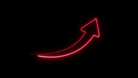 Abstract neon glowing direction arrow sign icon animation. Stockbeeldmateriaal 337012790
