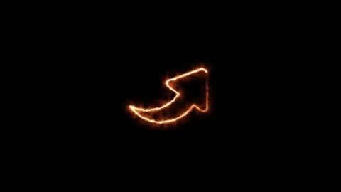 Abstract neon glowing direction arrow sign icon animation. Stock Footage 337012800