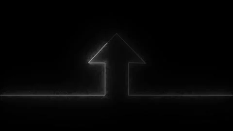 Abstract neon glowing directional arrow animation.Glowing neon line This si.. Stock Footage 309845525