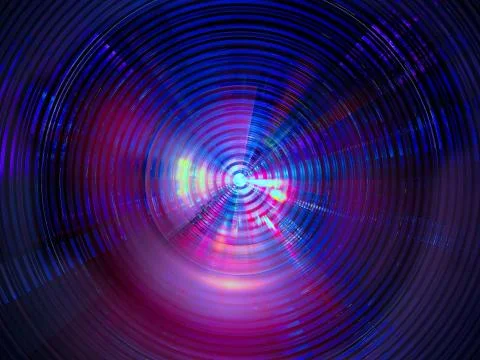Abstract neon glowing disk - digitally generated image Stock Illustration